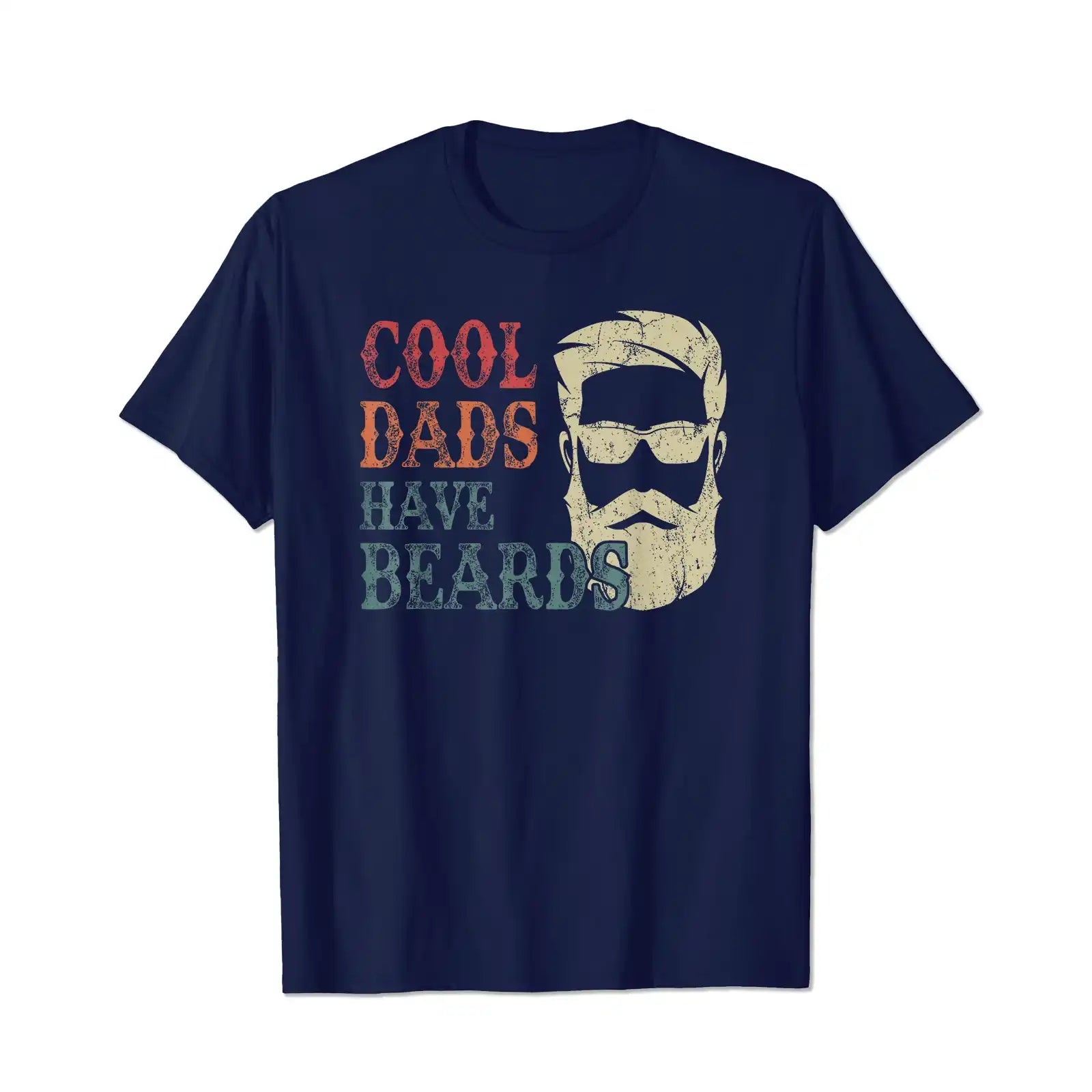 Cool Dads Have Beards 2 Men T Shirts Big and Tall Men Shirts Plus Size Short Sleeve Fashion Casual T Shirt Graphic Tee Shirts Tshirts - BigTallGuys