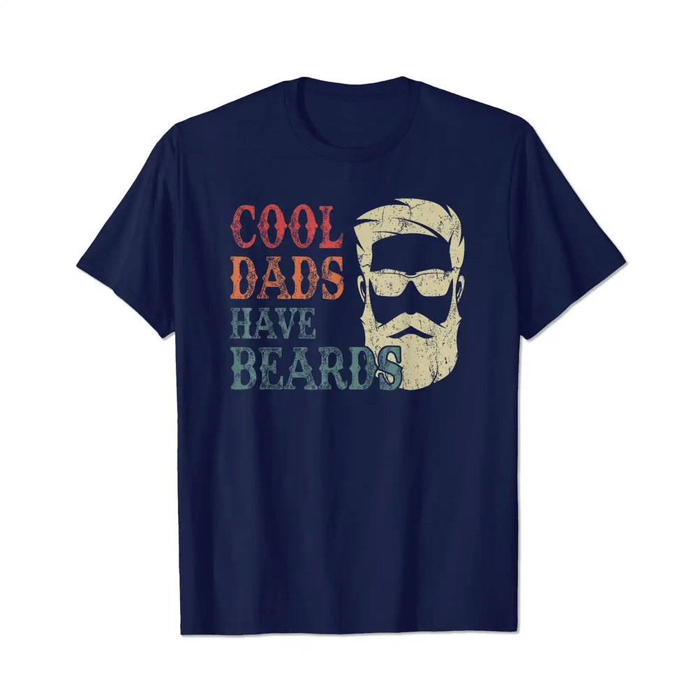 Cool Dads Have Beards 2 Men T Shirts Big and Tall Men Shirts Plus Size Short Sleeve Fashion Casual T Shirt Graphic Tee Shirts Tshirts - BigTallGuys