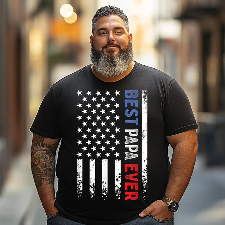 Best Papa Ever Men T Shirts Big and Tall Men Shirts Plus Size Short Sleeve Fashion Casual T Shirt Graphic Tee Shirts Tshirts