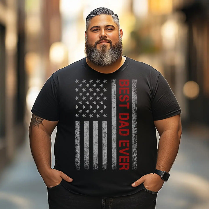 Best Dad Ever Men T Shirts Big and Tall Men Shirts Plus Size Short Sleeve Fashion Casual T Shirt Graphic Tee Shirts Tshirts