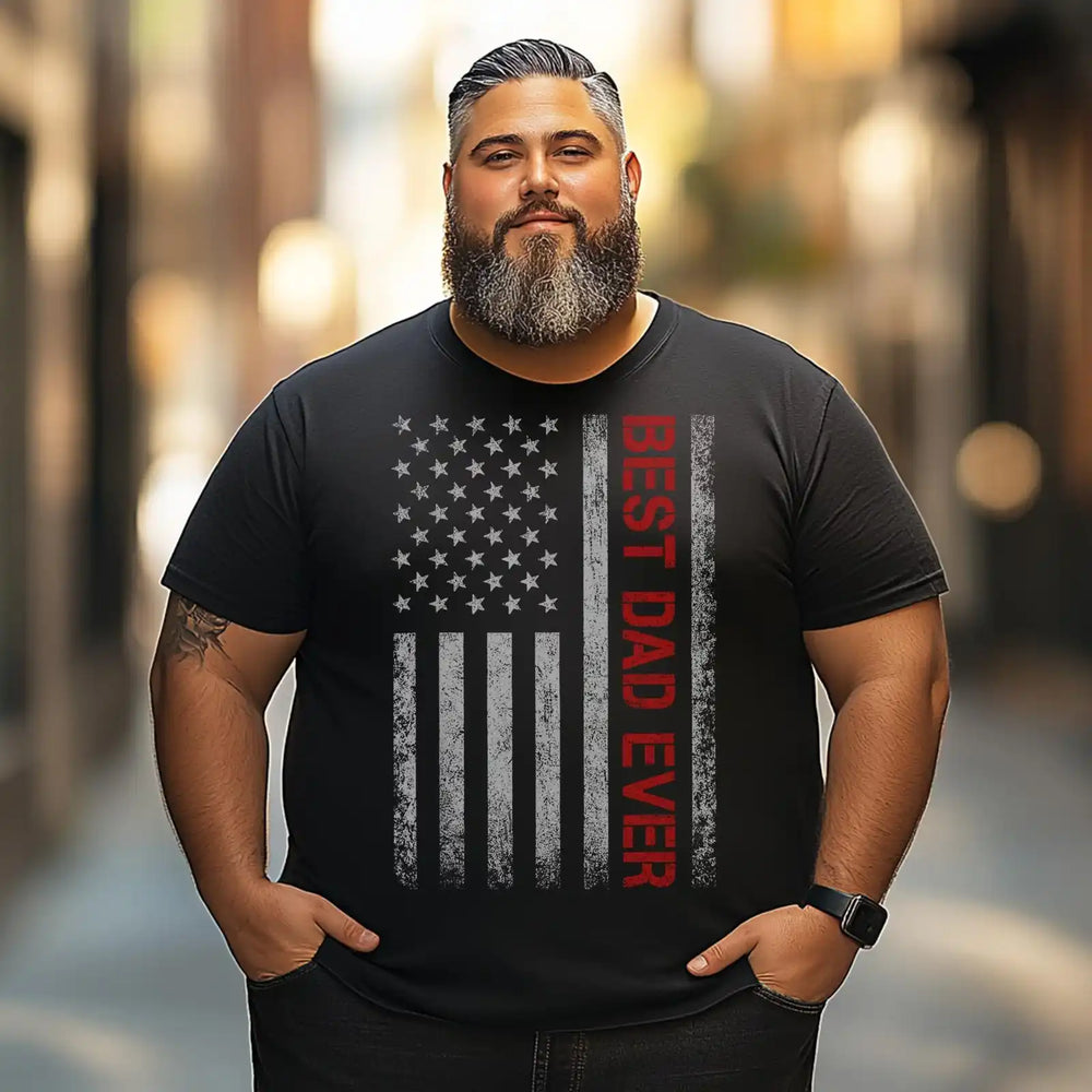 Best Dad Ever Men T Shirts Big and Tall Men Shirts Plus Size Short Sleeve Fashion Casual T Shirt Graphic Tee Shirts Tshirts - BigTallGuys