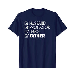Husband Protector Hero Father Men T Shirts Big and Tall Men Shirts Plus Size Short Sleeve Fashion Casual T Shirt Graphic Tee Shirts Tshirts - BigTallGuys