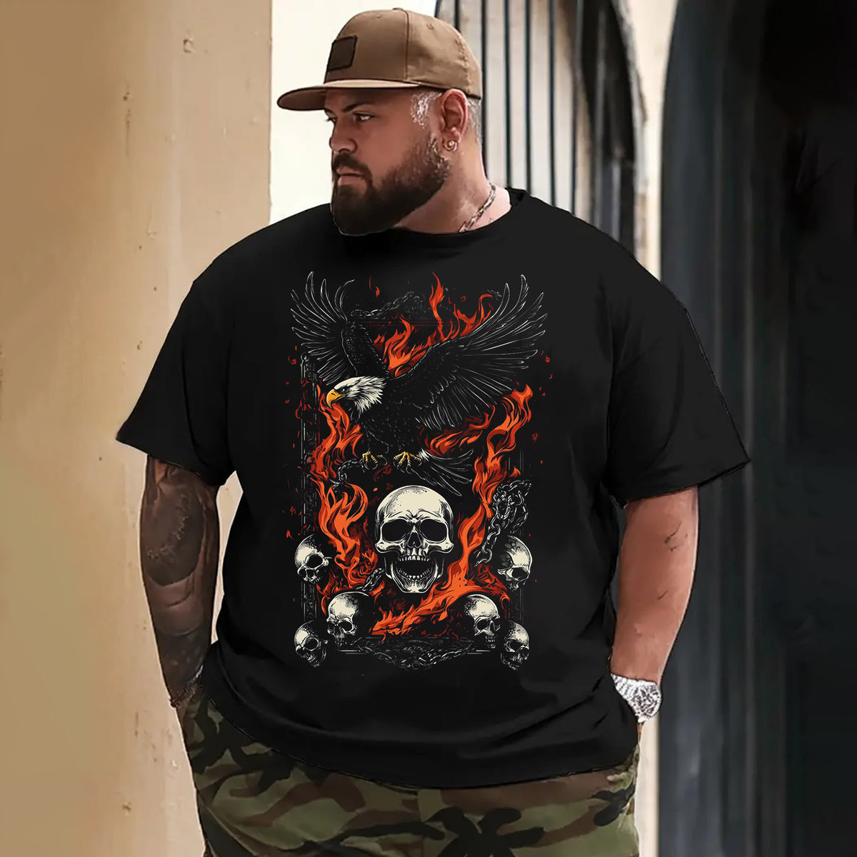 Skull Skeleton T0 5DLS 002 Men T Shirts Big and Tall Men Shirts Plus Size Short Sleeve Fashion Casual T Shirt Graphic Tee Shirts Tshirts