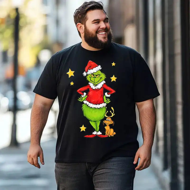 Christmas T Shirt for Men Big & Tall Men Xmas T Shirt T0 5DOJ 023 Men T Shirts Big and Tall Men Shirts Plus Size Short Sleeve Fashion Casual T Shirt Graphic Tee Shirts Tshirts - BigTallGuys