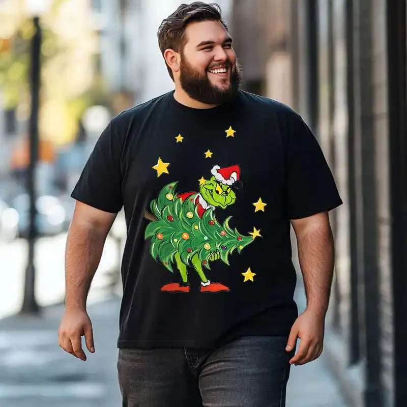 Christmas T Shirt for Men Big & Tall Men Xmas T Shirt T0 5DOJ 023 Men T Shirts Big and Tall Men Shirts Plus Size Short Sleeve Fashion Casual T Shirt Graphic Tee Shirts Tshirts - BigTallGuys