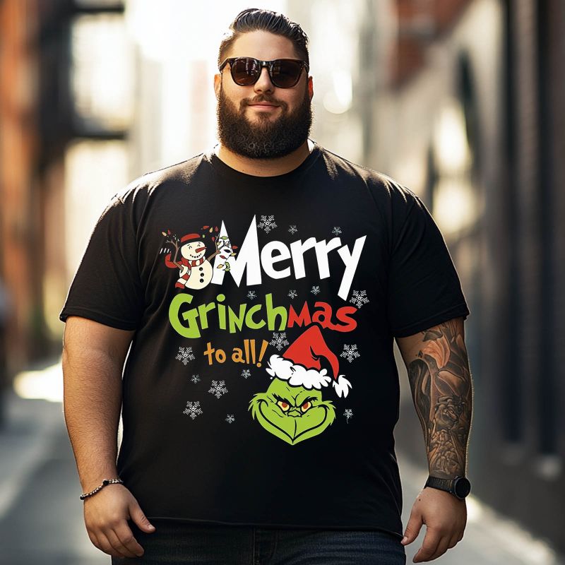 Christmas T Shirt for Men Big & Tall Men Xmas T Shirt T0 5DOJ 001 Men T Shirts Big and Tall Men Shirts Plus Size Short Sleeve Fashion Casual T Shirt Graphic Tee Shirts Tshirts