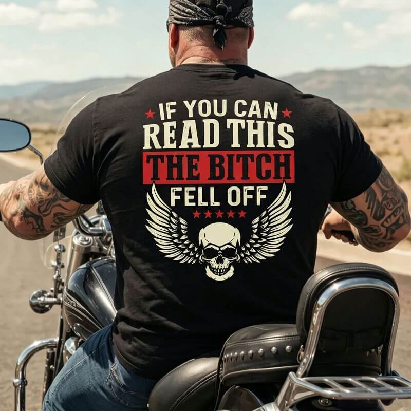 If You Can Read This Men Cotton Tee Motorcycle T Shirt - BigTallGuys