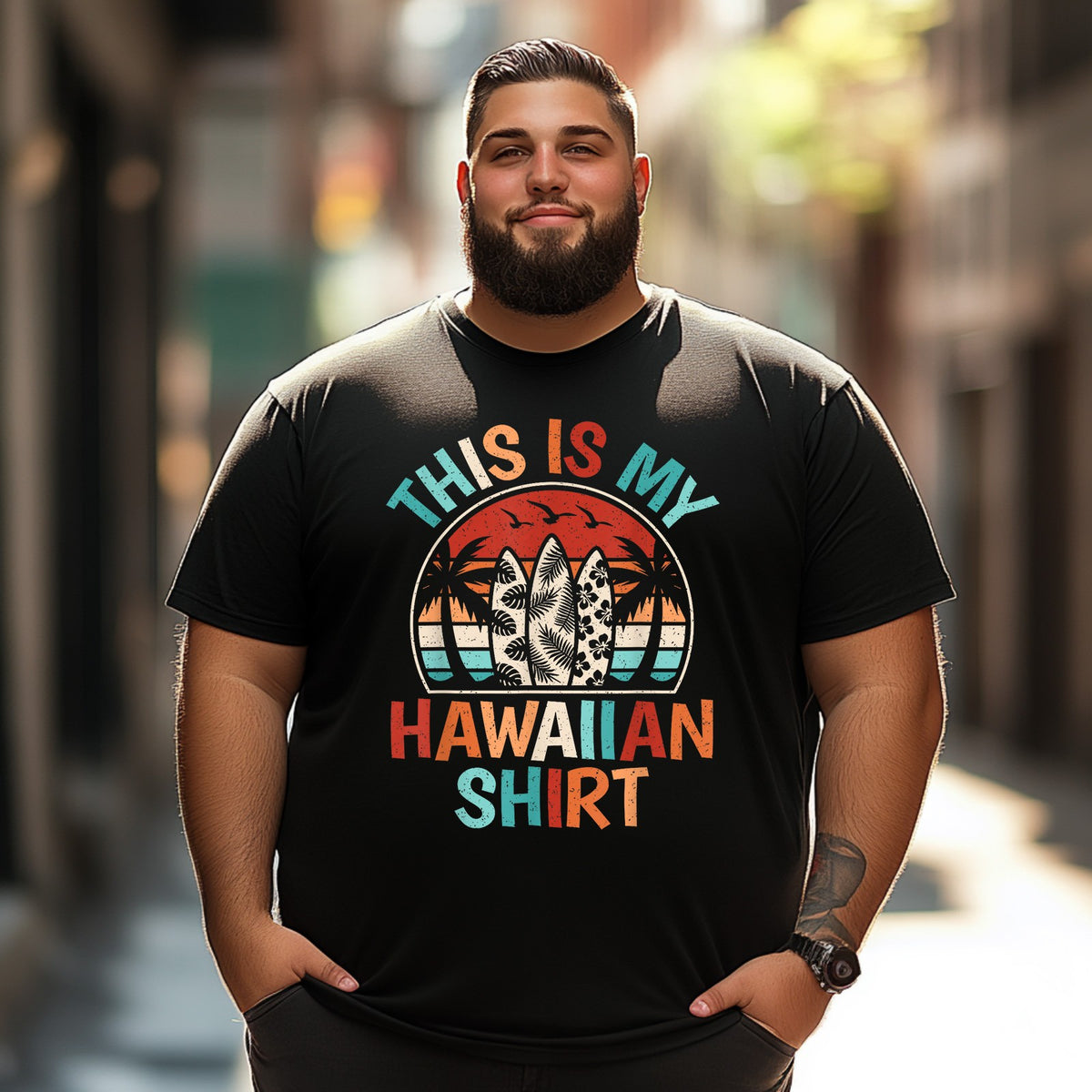 Palm Tree Surfing Beach Men T Shirts Big and Tall Men Shirts Plus Size Short Sleeve Fashion Casual T Shirt Graphic Tee Shirts Tshirts