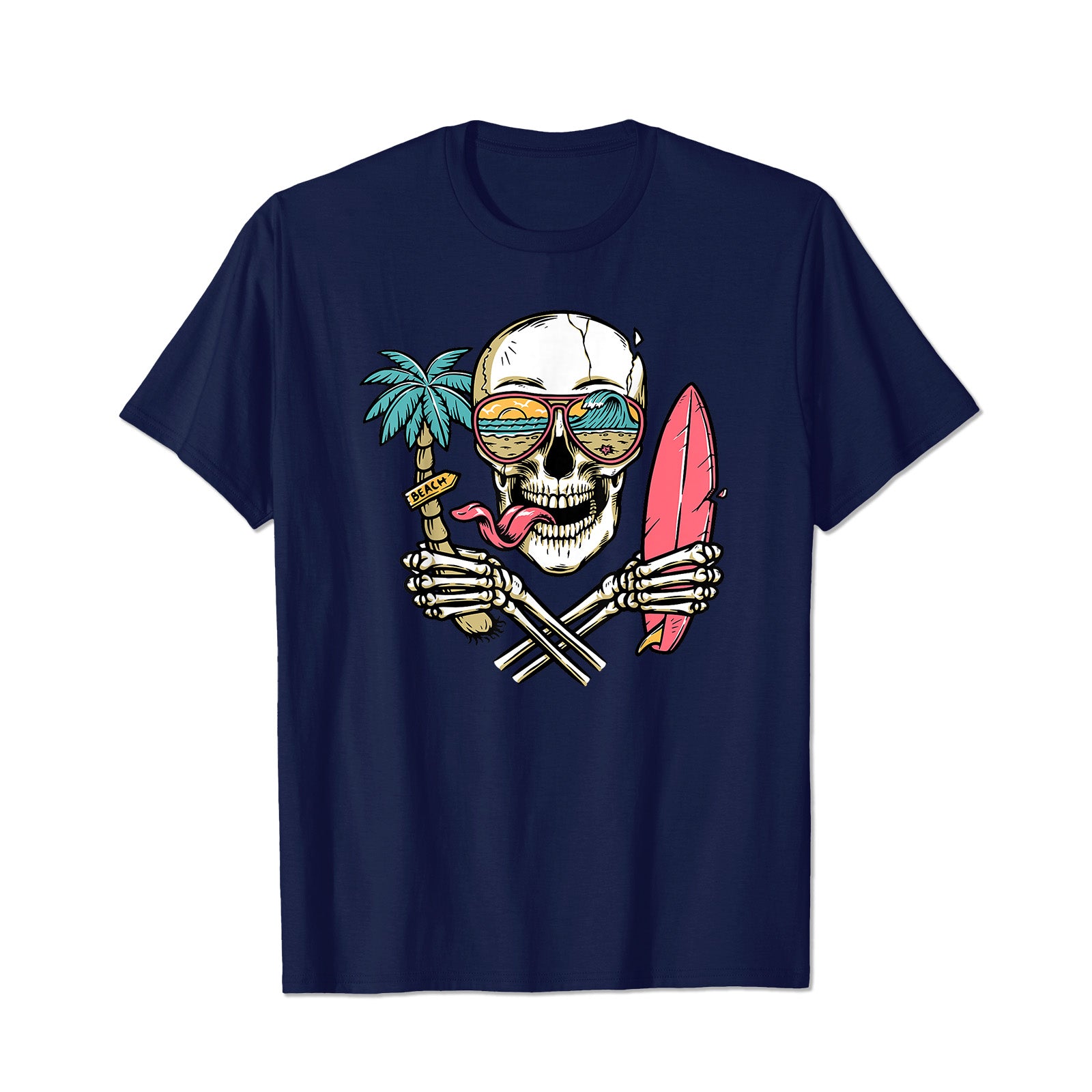 Sunshine Summer Beach Vibes Palm Trees Skull Island Men T Shirts Big and Tall Men Shirts Plus Size Short Sleeve Fashion Casual T Shirt Graphic Tee Shirts Tshirts