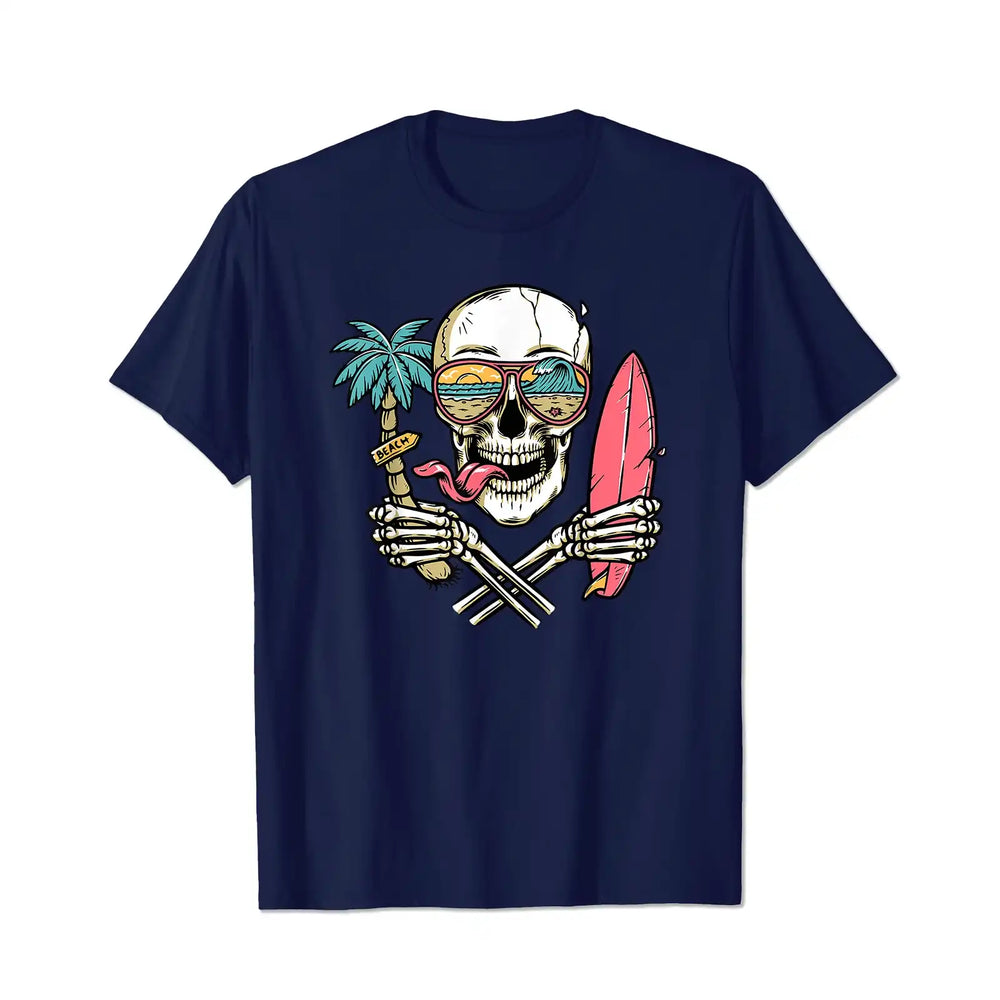 Sunshine Summer Beach Vibes Palm Trees Skull Island Men T Shirts Big and Tall Men Shirts Plus Size Short Sleeve Fashion Casual T Shirt Graphic Tee Shirts Tshirts - BigTallGuys