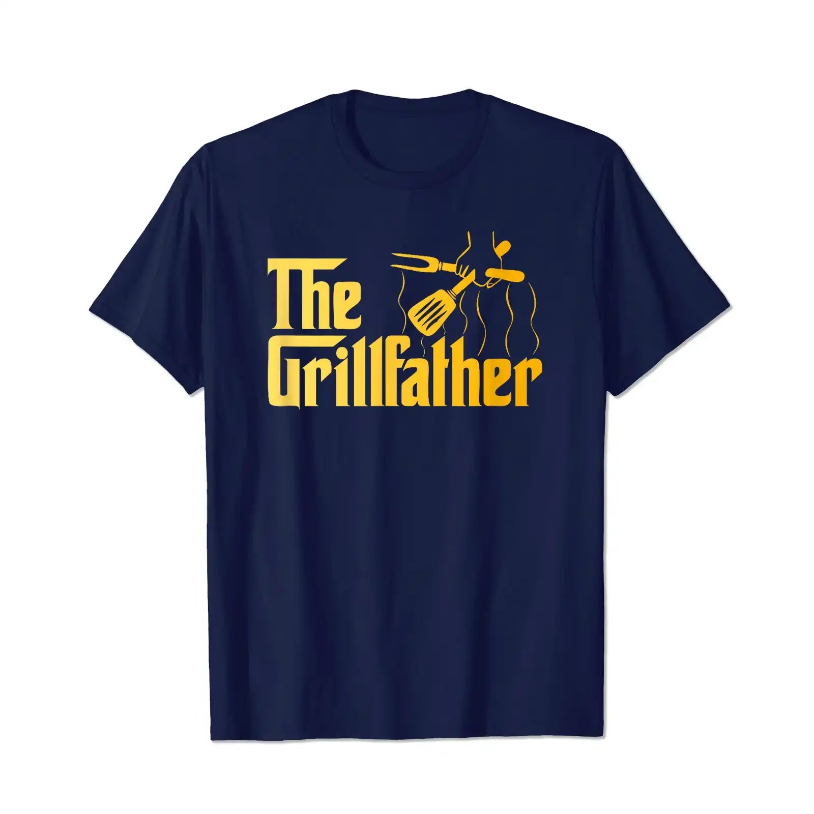 The Grillfather BBQ Grill Barbecue Chef Dad Papa Men T Shirts Big and Tall Men Shirts Plus Size Short Sleeve Fashion Casual T Shirt Graphic Tee Shirts Tshirts - BigTallGuys