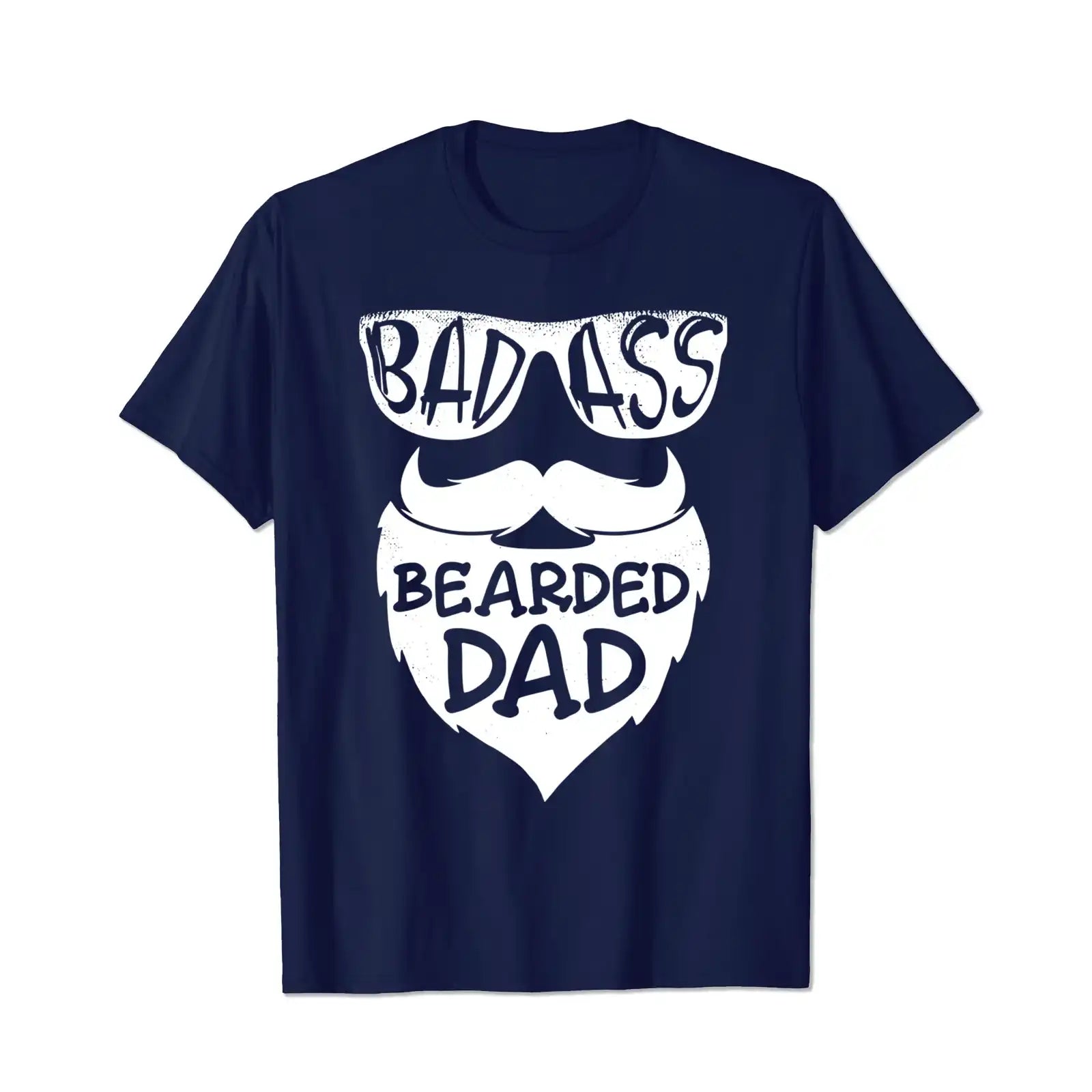 Badass Bearded Dad Men T Shirts Big and Tall Men Shirts Plus Size Short Sleeve Fashion Casual T Shirt Graphic Tee Shirts Tshirts - BigTallGuys