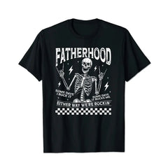 Fatherhood Some Days I Rock It Father's Day Skeleton Dad Men T Shirts Big and Tall Men Shirts Plus Size Short Sleeve Fashion Casual T Shirt Graphic Tee Shirts Tshirts - BigTallGuys