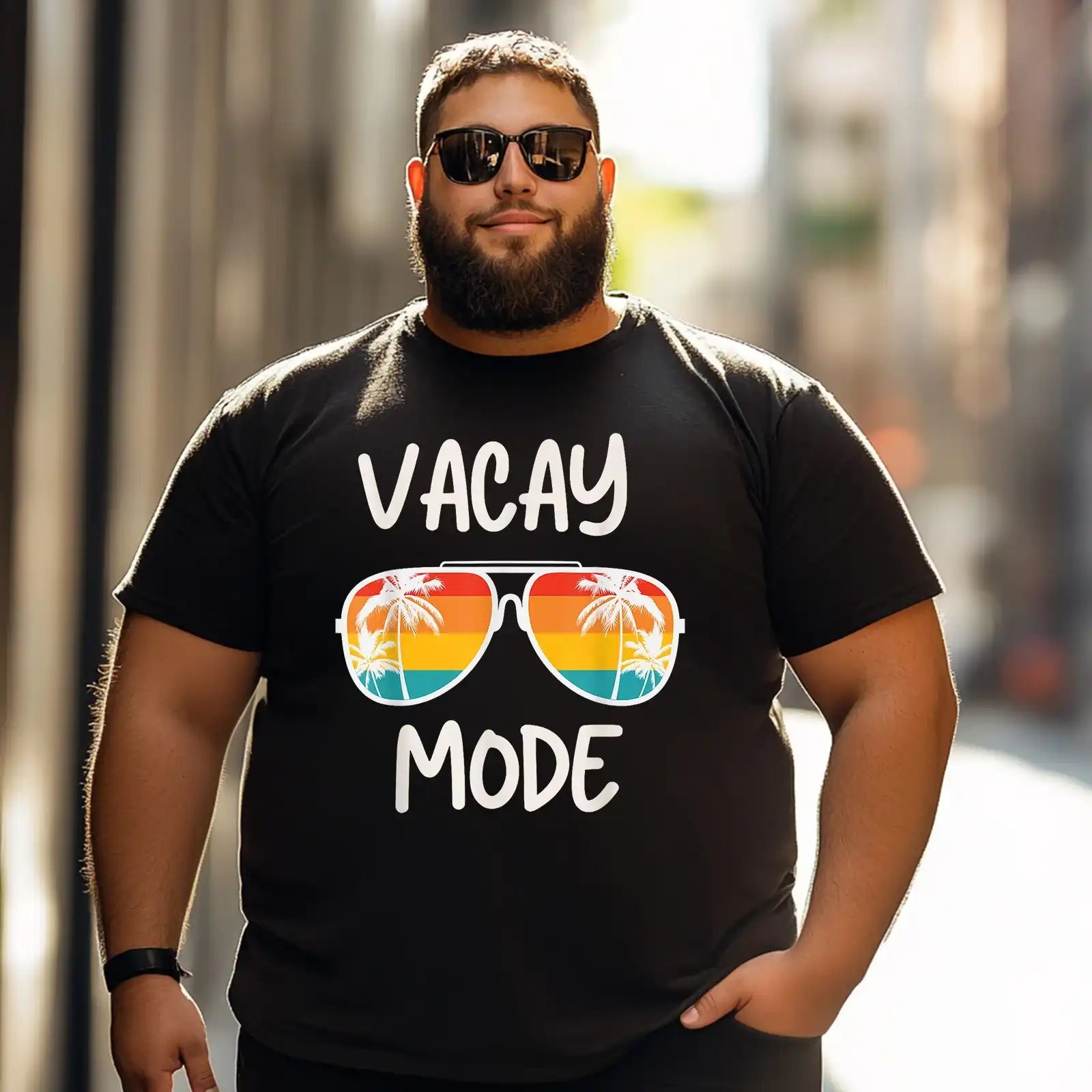 Vacay Mode 2 Men T Shirts Big and Tall Men Shirts Plus Size Short Sleeve Fashion Casual T Shirt Graphic Tee Shirts Tshirts - BigTallGuys