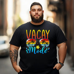 Vacay Mode Men T Shirts Big and Tall Men Shirts Plus Size Short Sleeve Fashion Casual T Shirt Graphic Tee Shirts Tshirts - BigTallGuys