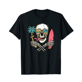 Sunshine Summer Beach Vibes Palm Trees Skull Island Men T Shirts Big and Tall Men Shirts Plus Size Short Sleeve Fashion Casual T Shirt Graphic Tee Shirts Tshirts
