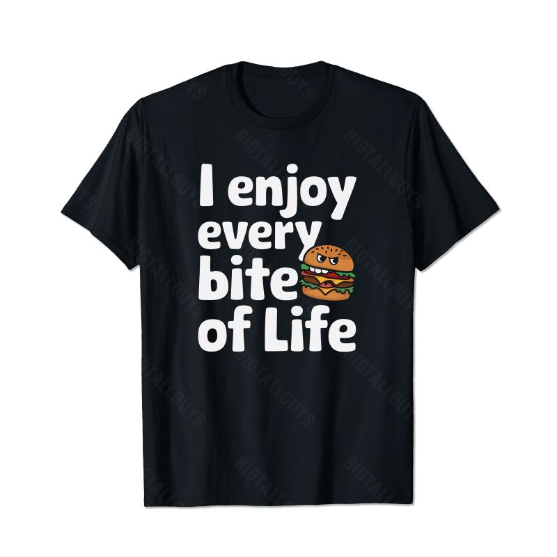 I Enjoy Every Bite Of Life Men T-Shirts, Plus Size Short Sleeve T Shirt for Men Big and Tall Men Tees Shirts