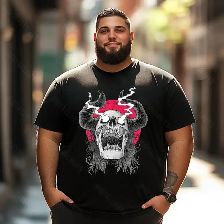 Skull Skeleton T0 5D2C 003 Men T Shirts Big and Tall Men Shirts Plus Size Short Sleeve Fashion Casual T Shirt Graphic Tee Shirts Tshirts
