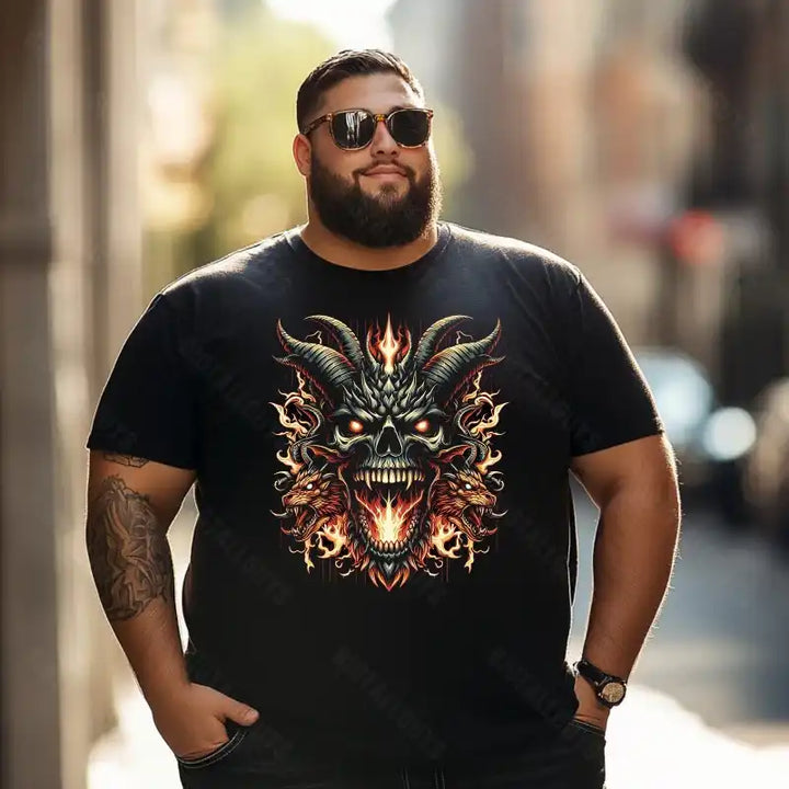 Skull Skeleton T0 5D2C 005 Men T Shirts Big and Tall Men Shirts Plus Size Short Sleeve Fashion Casual T Shirt Graphic Tee Shirts Tshirts