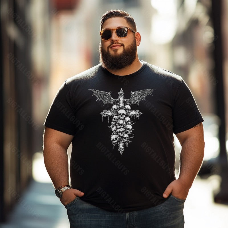 Skull Skeleton T0 5D2C 008 Men T Shirts Big and Tall Men Shirts Plus Size Short Sleeve Fashion Casual T Shirt Graphic Tee Shirts Tshirts