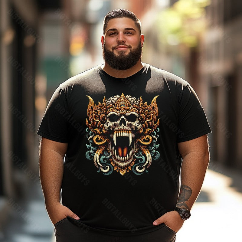 Skull Skeleton T0 5D2C 015 Men T Shirts Big and Tall Men Shirts Plus Size Short Sleeve Fashion Casual T Shirt Graphic Tee Shirts Tshirts