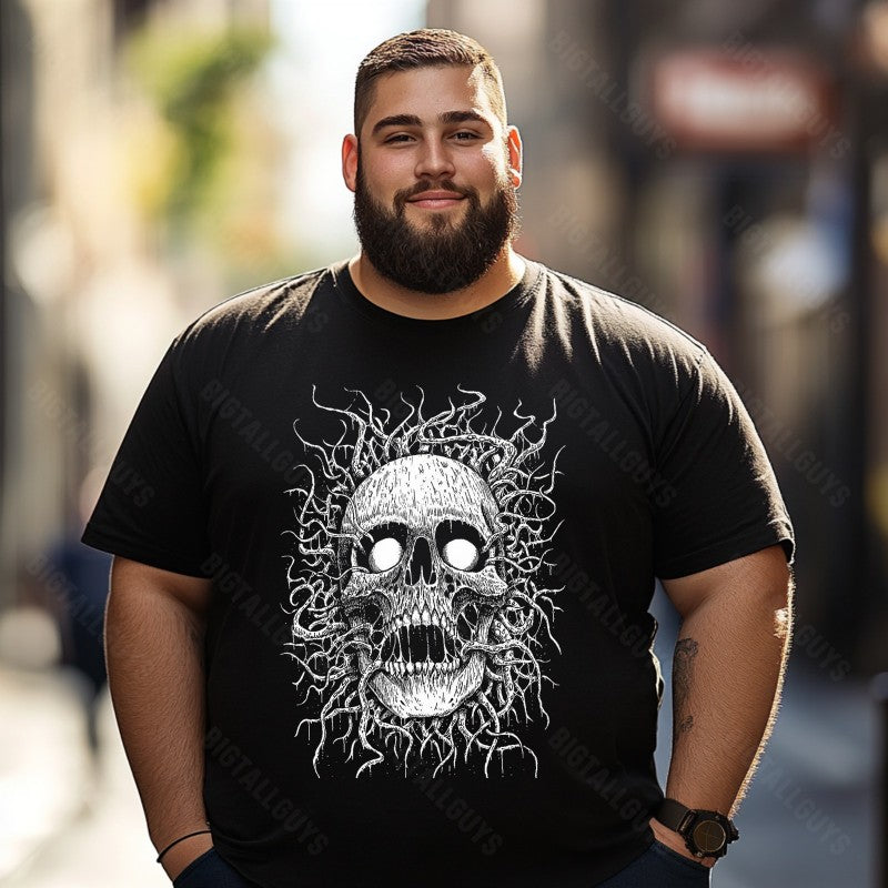 Skull Skeleton T0 5D2C 016 Men T Shirts Big and Tall Men Shirts Plus Size Short Sleeve Fashion Casual T Shirt Graphic Tee Shirts Tshirts