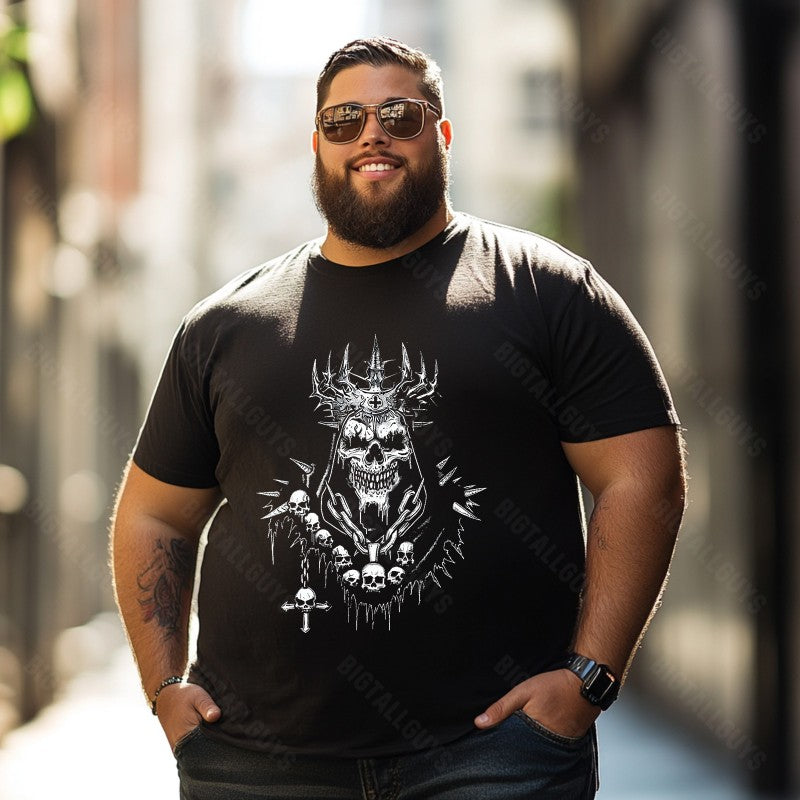 Skull Skeleton T0 5D2C 018 Men T Shirts Big and Tall Men Shirts Plus Size Short Sleeve Fashion Casual T Shirt Graphic Tee Shirts Tshirts