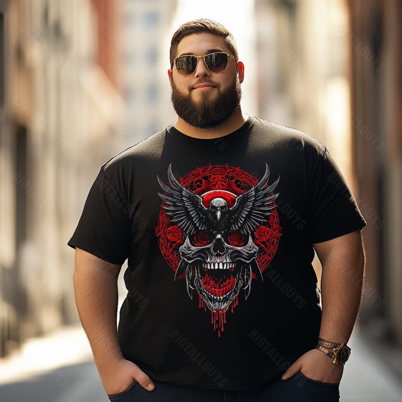 Skull Skeleton T0 5D2C 019 Men T Shirts Big and Tall Men Shirts Plus Size Short Sleeve Fashion Casual T Shirt Graphic Tee Shirts Tshirts