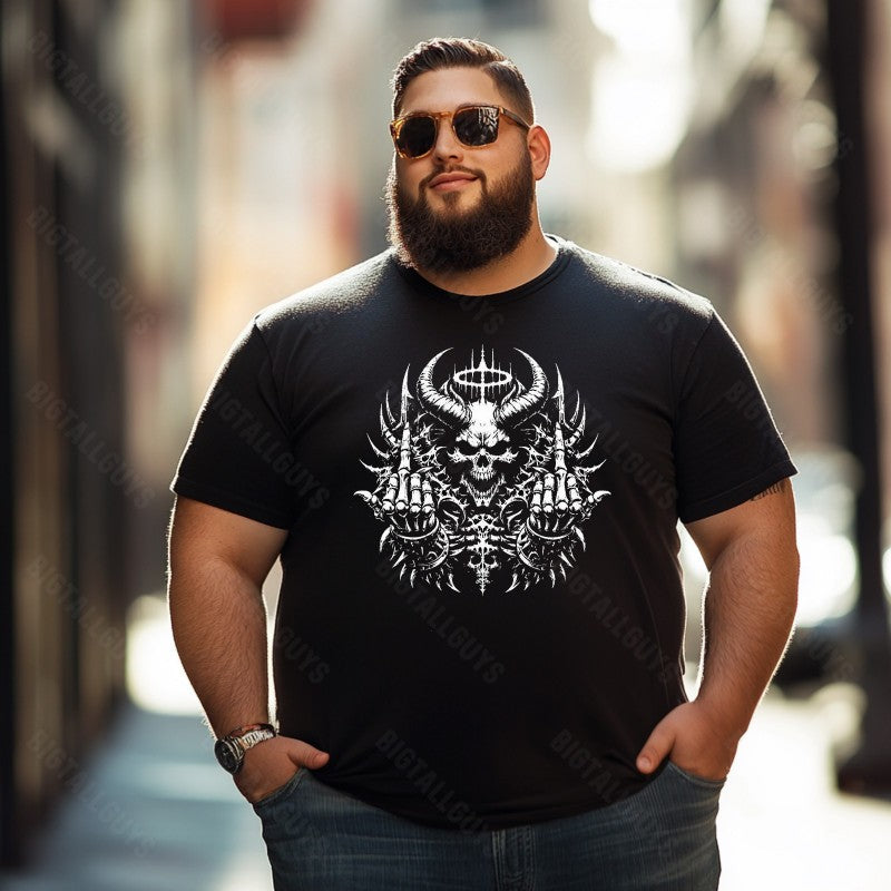 Skull Skeleton T0 5D2C 020 Men T Shirts Big and Tall Men Shirts Plus Size Short Sleeve Fashion Casual T Shirt Graphic Tee Shirts Tshirts