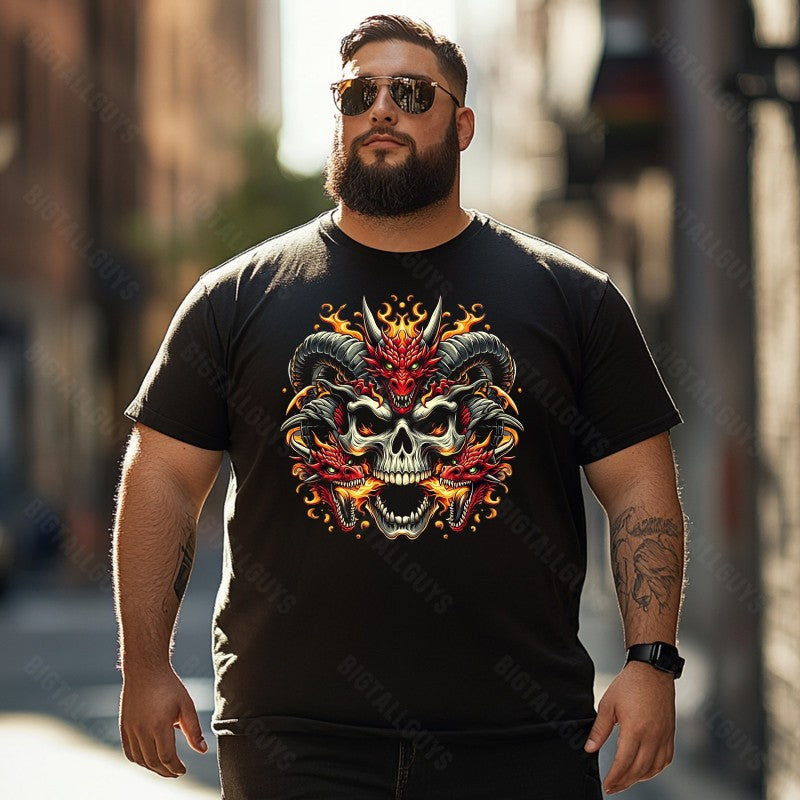 Skull Skeleton T0 5D2C 021 Men T Shirts Big and Tall Men Shirts Plus Size Short Sleeve Fashion Casual T Shirt Graphic Tee Shirts Tshirts