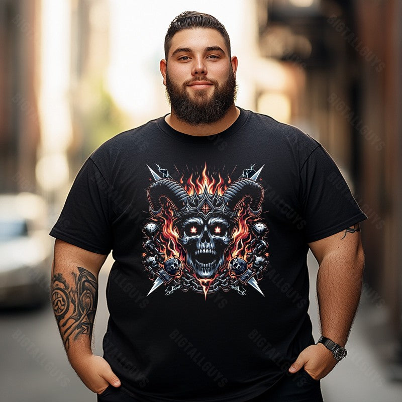 Skull Skeleton T0 5D2C 023 Men T Shirts Big and Tall Men Shirts Plus Size Short Sleeve Fashion Casual T Shirt Graphic Tee Shirts Tshirts