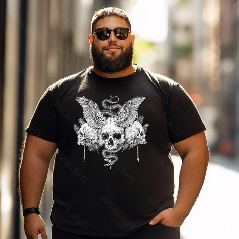 Skull Skeleton T0 5D2C 024 Men T Shirts Big and Tall Men Shirts Plus Size Short Sleeve Fashion Casual T Shirt Graphic Tee Shirts Tshirts