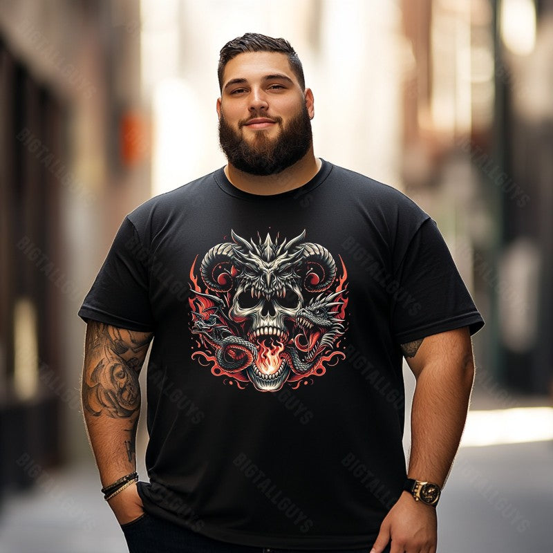 Skull Skeleton T0 5D2C 025 Men T Shirts Big and Tall Men Shirts Plus Size Short Sleeve Fashion Casual T Shirt Graphic Tee Shirts Tshirts