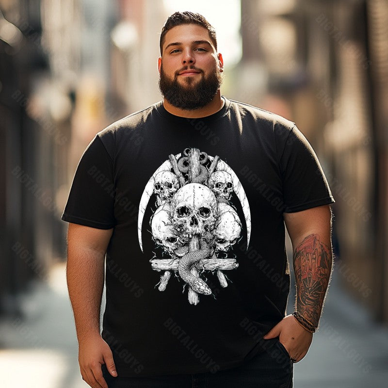 Skull Skeleton T0 5D2C 026 Men T Shirts Big and Tall Men Shirts Plus Size Short Sleeve Fashion Casual T Shirt Graphic Tee Shirts Tshirts