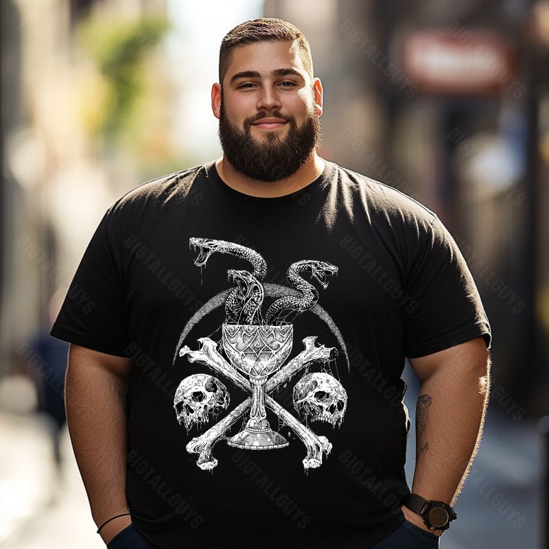 Skull Skeleton T0 5D2C 028 Men T Shirts Big and Tall Men Shirts Plus Size Short Sleeve Fashion Casual T Shirt Graphic Tee Shirts Tshirts