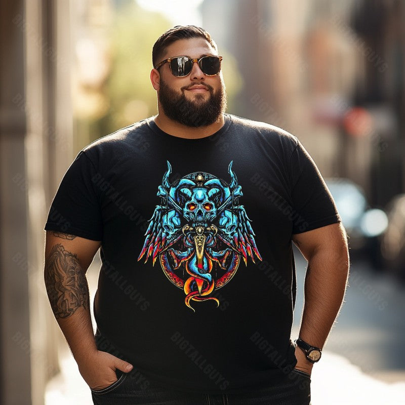 Skull Skeleton T0 5D2C 029 Men T Shirts Big and Tall Men Shirts Plus Size Short Sleeve Fashion Casual T Shirt Graphic Tee Shirts Tshirts