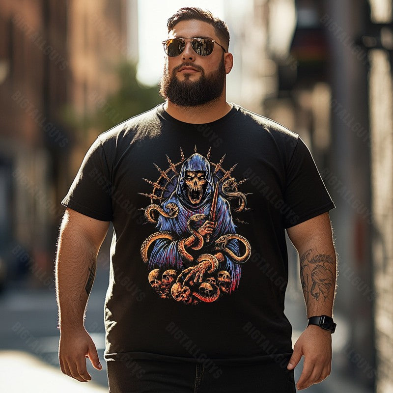 Skull Skeleton T0 5D2C 033 Men T Shirts Big and Tall Men Shirts Plus Size Short Sleeve Fashion Casual T Shirt Graphic Tee Shirts Tshirts