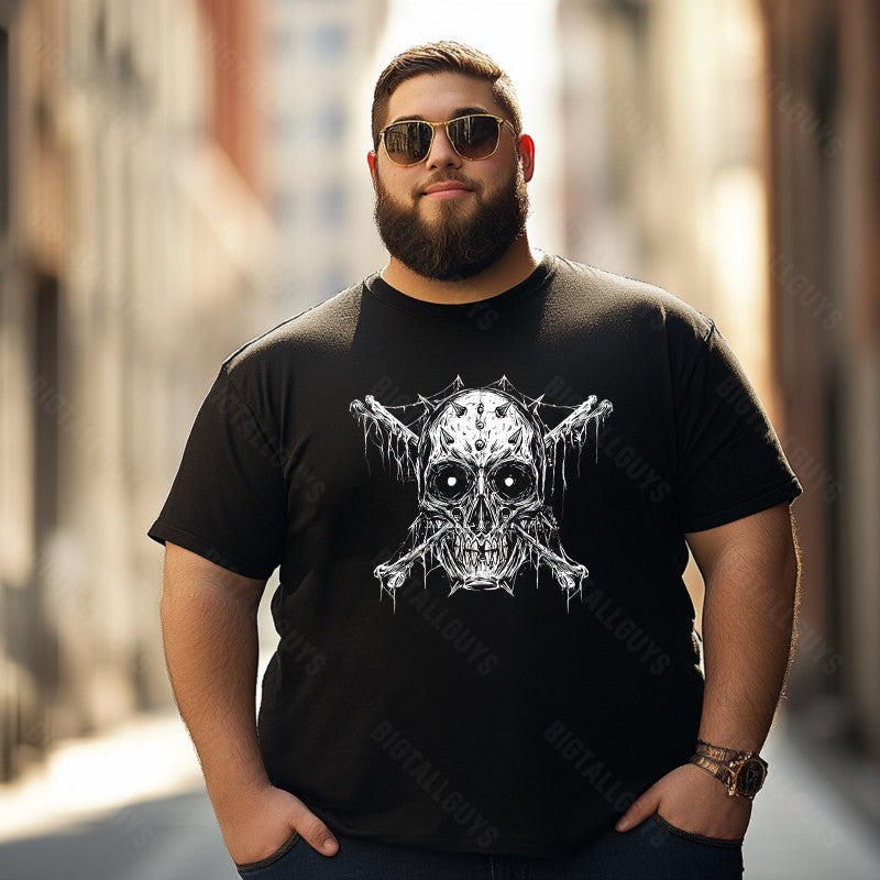 Skull Skeleton T0 5D2C 043 Men T Shirts Big and Tall Men Shirts Plus Size Short Sleeve Fashion Casual T Shirt Graphic Tee Shirts Tshirts