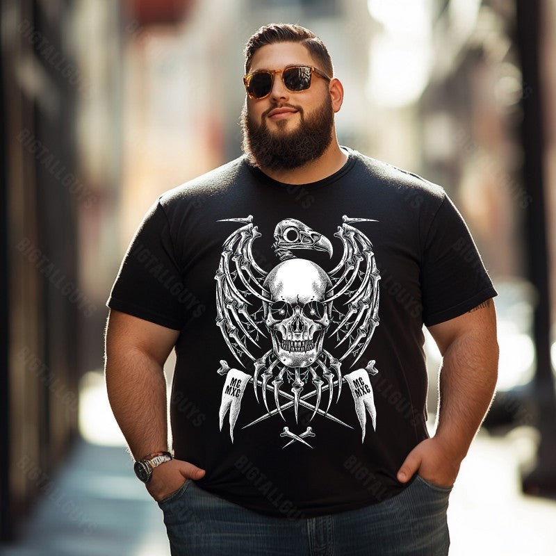 Skull Skeleton T0 5D2C 044 Men T Shirts Big and Tall Men Shirts Plus Size Short Sleeve Fashion Casual T Shirt Graphic Tee Shirts Tshirts