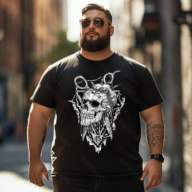 Skull Skeleton T0 5D2C 045 Men T Shirts Big and Tall Men Shirts Plus Size Short Sleeve Fashion Casual T Shirt Graphic Tee Shirts Tshirts