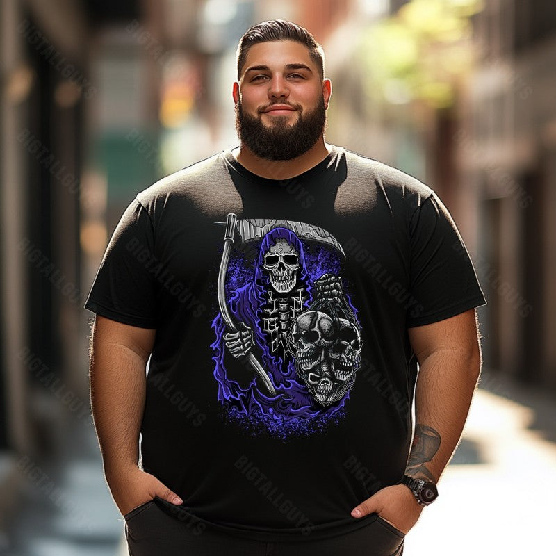 Skull Skeleton T0 5D2C 051 Men T Shirts Big and Tall Men Shirts Plus Size Short Sleeve Fashion Casual T Shirt Graphic Tee Shirts Tshirts