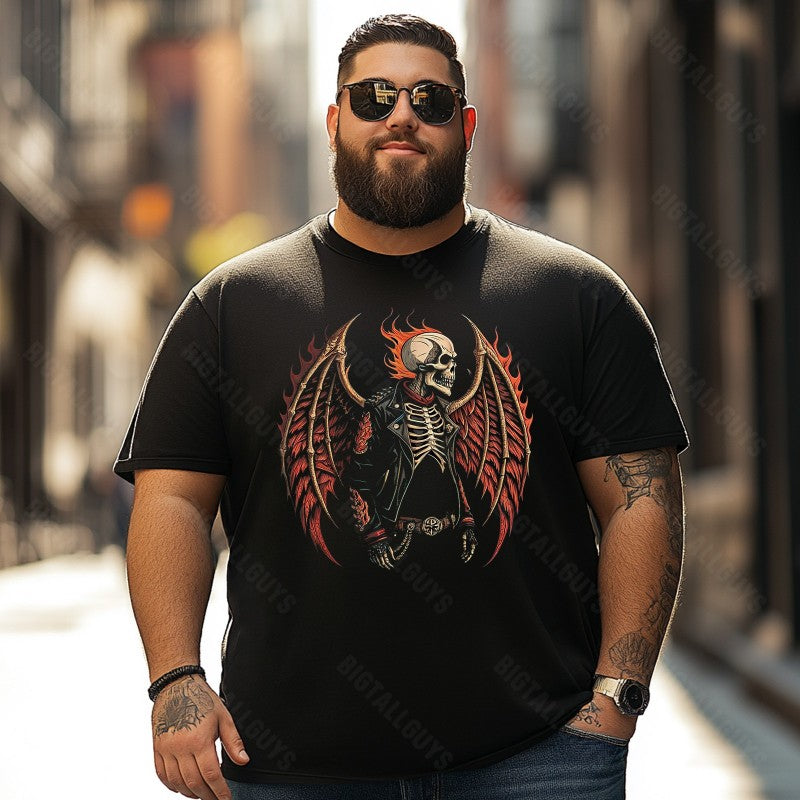 Skull Skeleton T0 5D2C 058 Men T Shirts Big and Tall Men Shirts Plus Size Short Sleeve Fashion Casual T Shirt Graphic Tee Shirts Tshirts