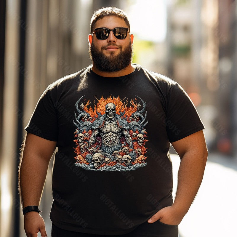 Skull Skeleton T0 5D2C 060 Men T Shirts Big and Tall Men Shirts Plus Size Short Sleeve Fashion Casual T Shirt Graphic Tee Shirts Tshirts