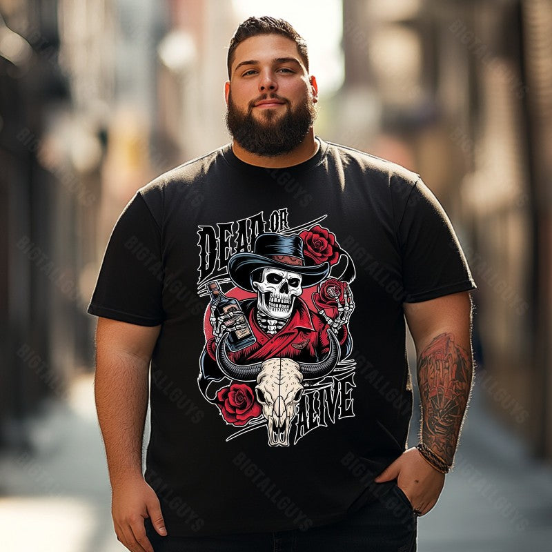 Skull Skeleton T0 5D2C 062 Men T Shirts Big and Tall Men Shirts Plus Size Short Sleeve Fashion Casual T Shirt Graphic Tee Shirts Tshirts