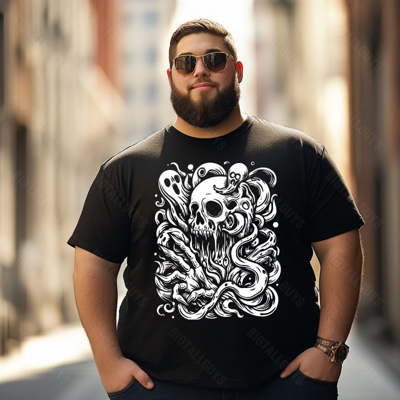 Skull Skeleton T0 5D2C 067 Men T Shirts Big and Tall Men Shirts Plus Size Short Sleeve Fashion Casual T Shirt Graphic Tee Shirts Tshirts