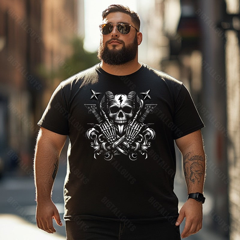 Skull Skeleton T0 5D2C 069 Men T Shirts Big and Tall Men Shirts Plus Size Short Sleeve Fashion Casual T Shirt Graphic Tee Shirts Tshirts