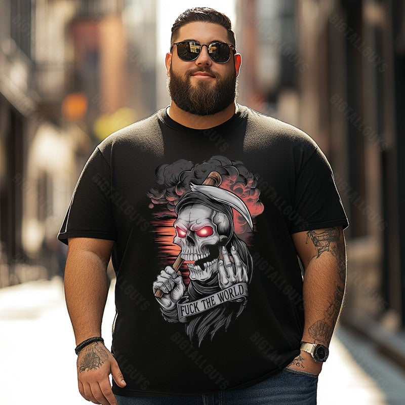 Skull Skeleton T0 5D2C 070 Men T Shirts Big and Tall Men Shirts Plus Size Short Sleeve Fashion Casual T Shirt Graphic Tee Shirts Tshirts