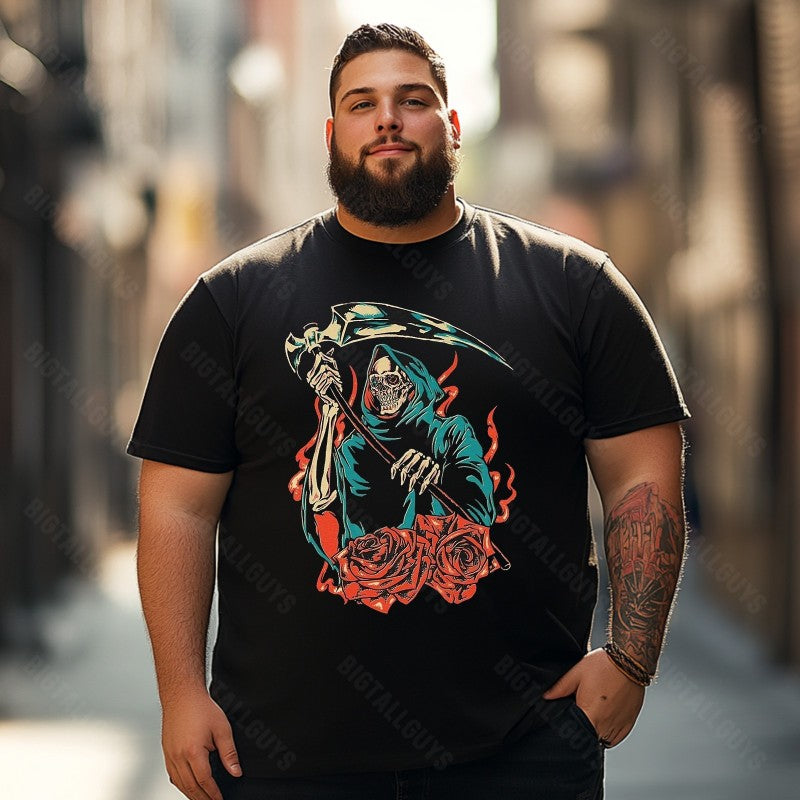 Skull Skeleton T0 5D2C 074 Men T Shirts Big and Tall Men Shirts Plus Size Short Sleeve Fashion Casual T Shirt Graphic Tee Shirts Tshirts