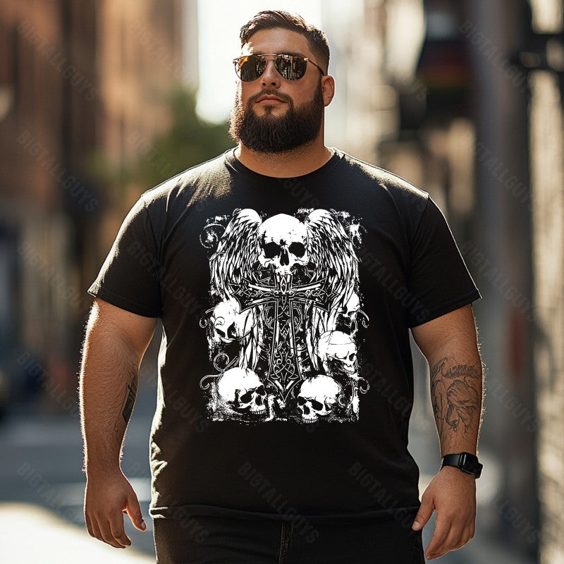 Skull Skeleton T0 5D2C 081 Men T Shirts Big and Tall Men Shirts Plus Size Short Sleeve Fashion Casual T Shirt Graphic Tee Shirts Tshirts