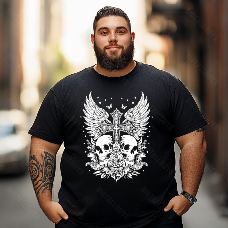 Skull Skeleton T0 5D2C 083 Men T Shirts Big and Tall Men Shirts Plus Size Short Sleeve Fashion Casual T Shirt Graphic Tee Shirts Tshirts